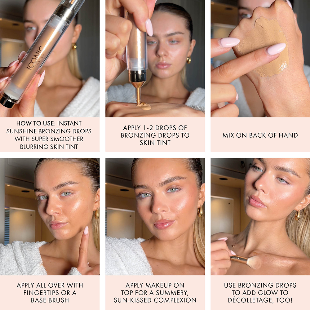 Instant Sunshine Bronzing Drops for Face & Body - Natural Sun-Kissed Glow Makeup - Perfect for Summer, Beach & Everyday Wear