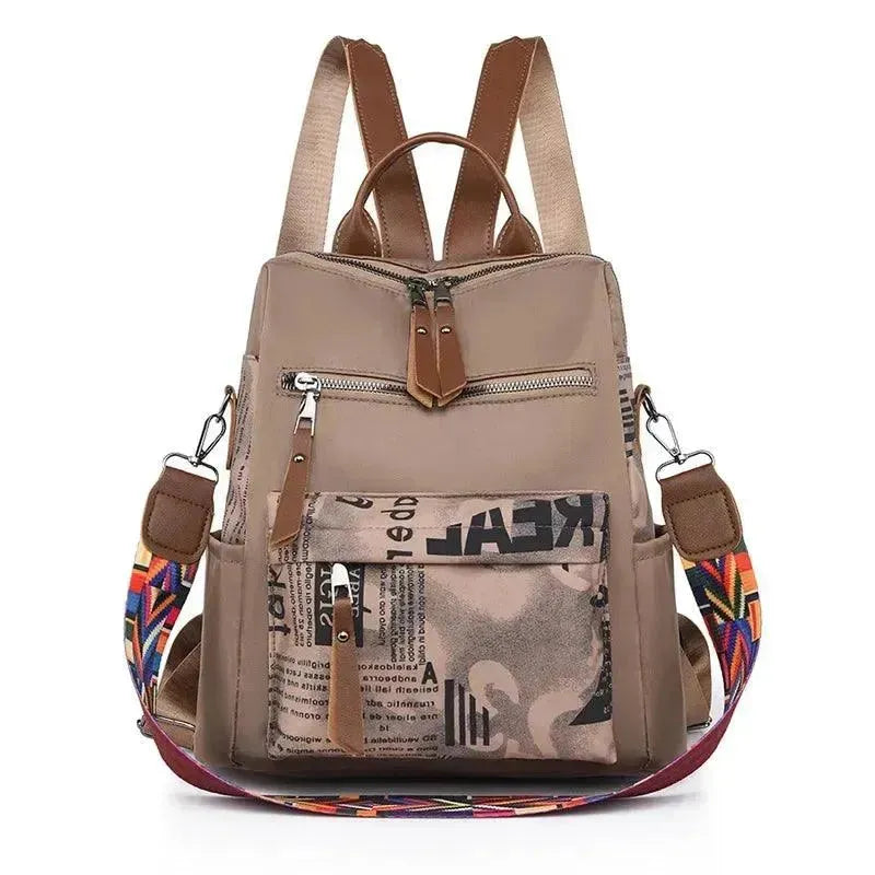 Stylish Patchwork Oxford Women's Backpack - Durable Laptop Bag for College, Work & Travel | Trendy School Backpack for Students & Professionals