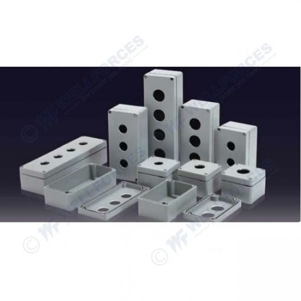Boxco Push Button Enclosure - 3.15 x 4.33 x 2.76 Inches (80 x 110 x 70mm) - IP67 & IK08 Rated ABS Grey Cover with 1 Hole - Ideal for Industrial Control Panels, Outdoor Equipment & Electrical Installations