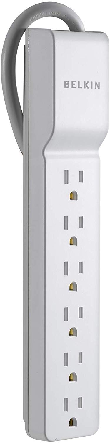 Belkin 6-Outlet Surge Protector Power Strip with 4ft Cord - Home & Office Use, Computer & Electronics Safety, Essential for Workstations & Entertainment Centers