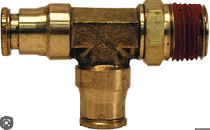 1/4 Inch PC x 1/4 Inch MPT x 1/4 Inch PC Brass Push Connector Tee Fitting - High-Quality Pneumatic Tubing Connector for Air Compressors, HVAC Systems & Industrial Applications