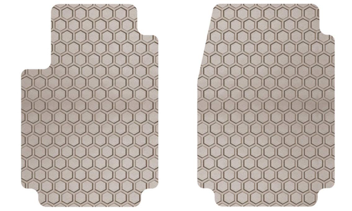 Intro-Tech TE-101-RT-T Hexomat Front Row 2-Piece Custom Fit All-Weather Floor Mats for Tesla Model S (2012-2020) - Premium Rubber-Like Material, Tan Color - Perfect for Daily Commute & Road Trips
