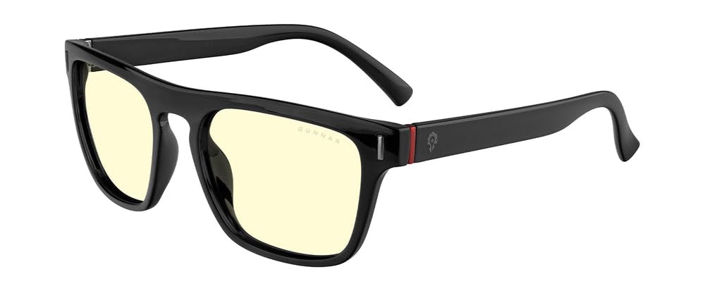 Gunnar Unisex Blue Light Blocking Gaming Glasses - World of Warcraft Horde Edition (Onyx, Medium) for PC, Console & Office Use