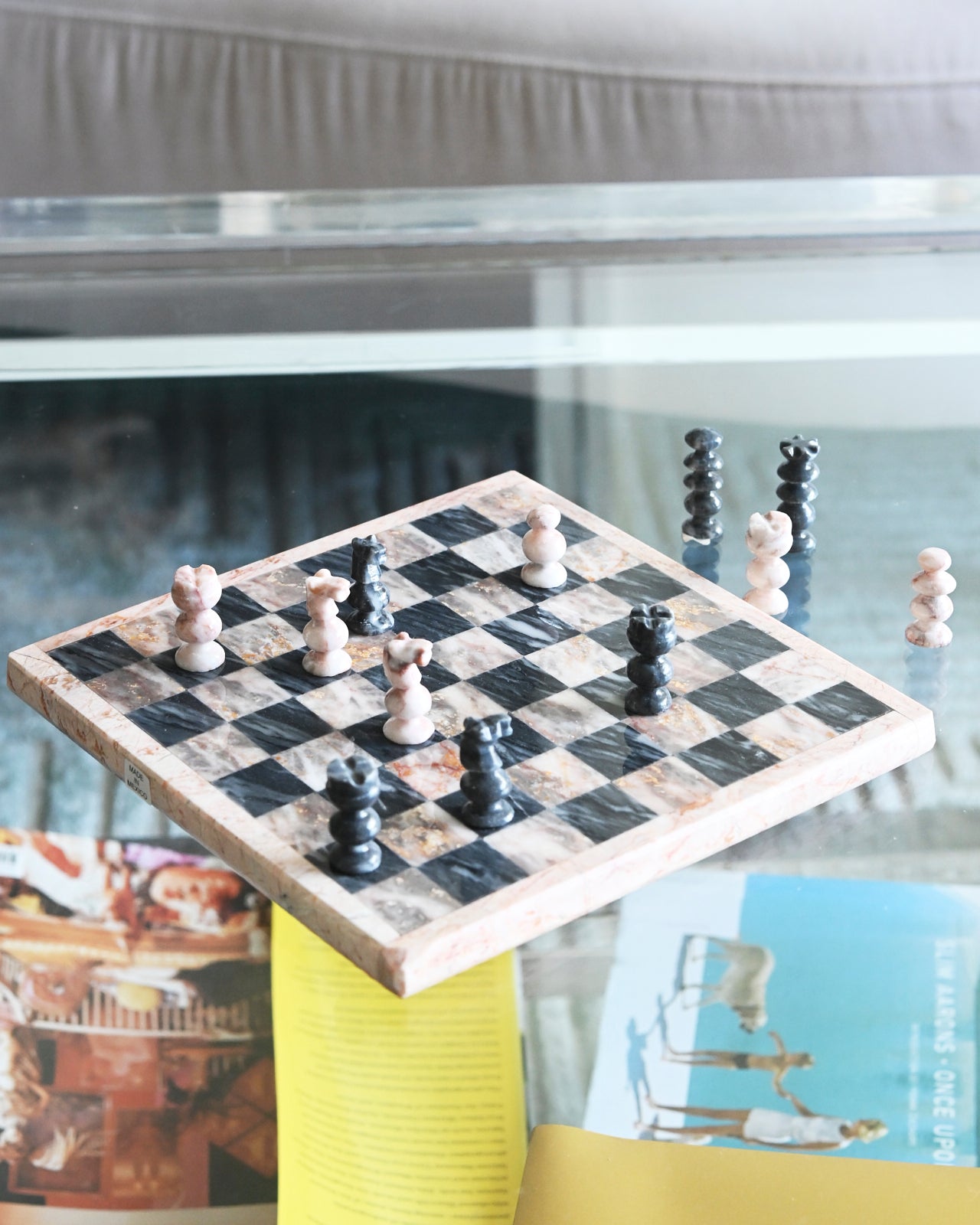Premium Onyx & Marble Chess Set - Handcrafted Luxury Board Game for Adults & Collectors - Perfect for Home Decor, Gifts, and Strategy Game Lovers