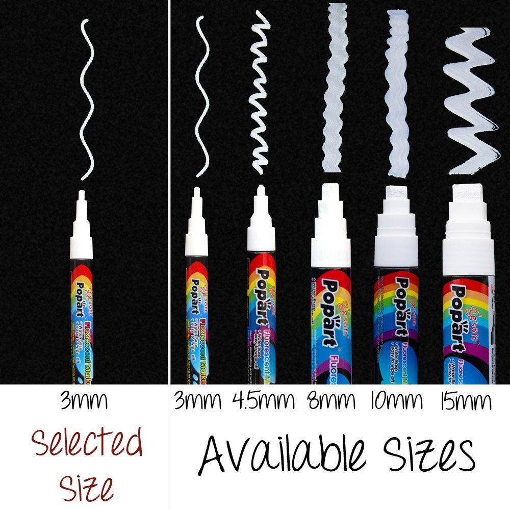 Fluorescent Dry Erase Chalk Markers - Fine Tip Whiteboard Markers (4 Pack) for Office, Classroom, Restaurant Menu Boards & DIY Crafts