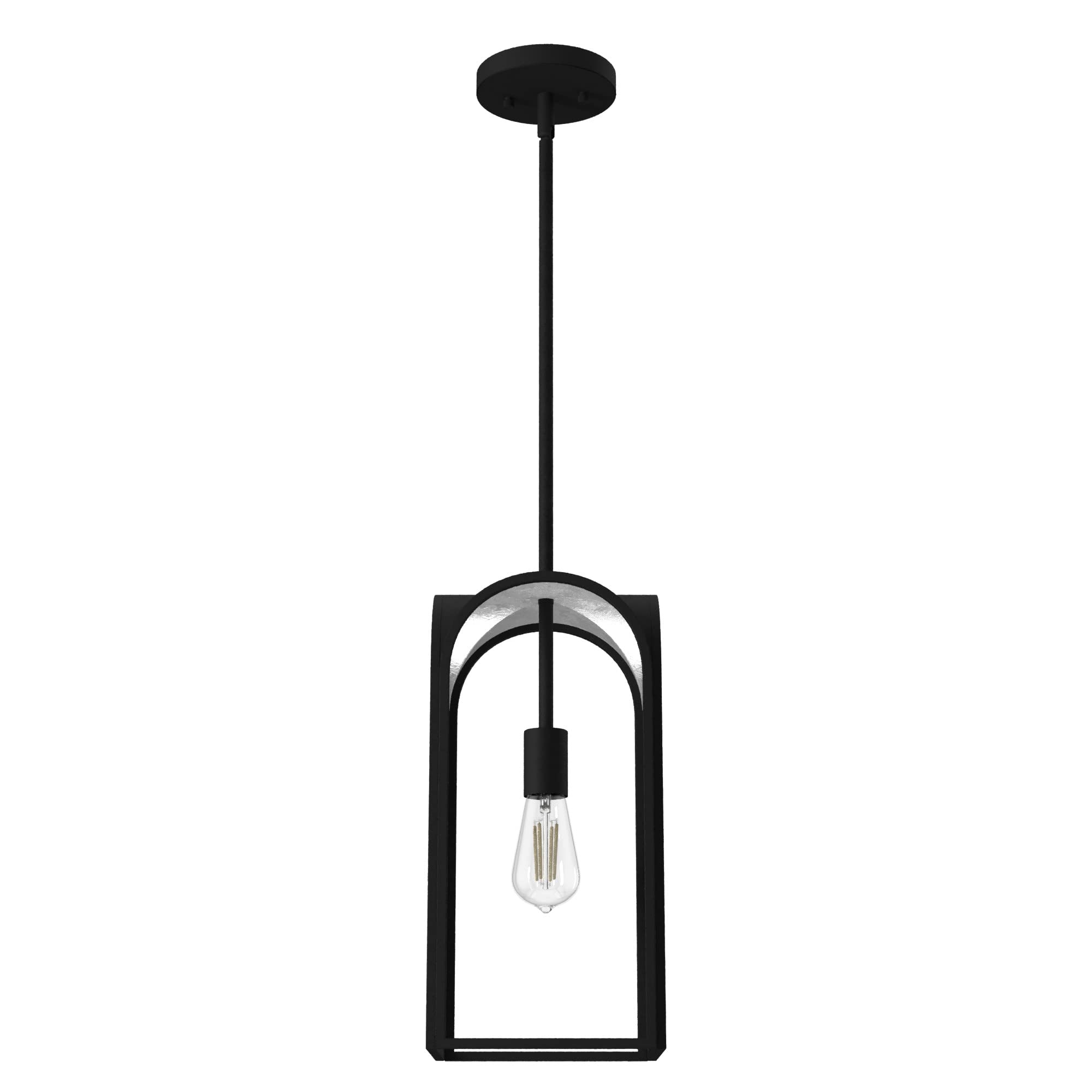 Hunter Fan Company 19738 Dukestown Industrial Pendant Light - Natural Iron Finish, Vintage Style Ceiling Lighting Fixture for Kitchen Island, Dining Room, and Farmhouse Decor