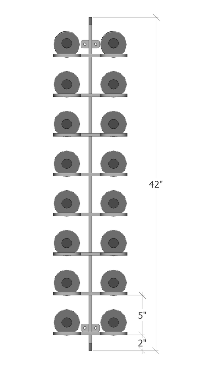 Urban Ironcraft Wall Mounted Wine Racks - Double Bottle Cork Facing Blade Series | Modern Wine Storage for Kitchen, Bar & Dining Room Decor