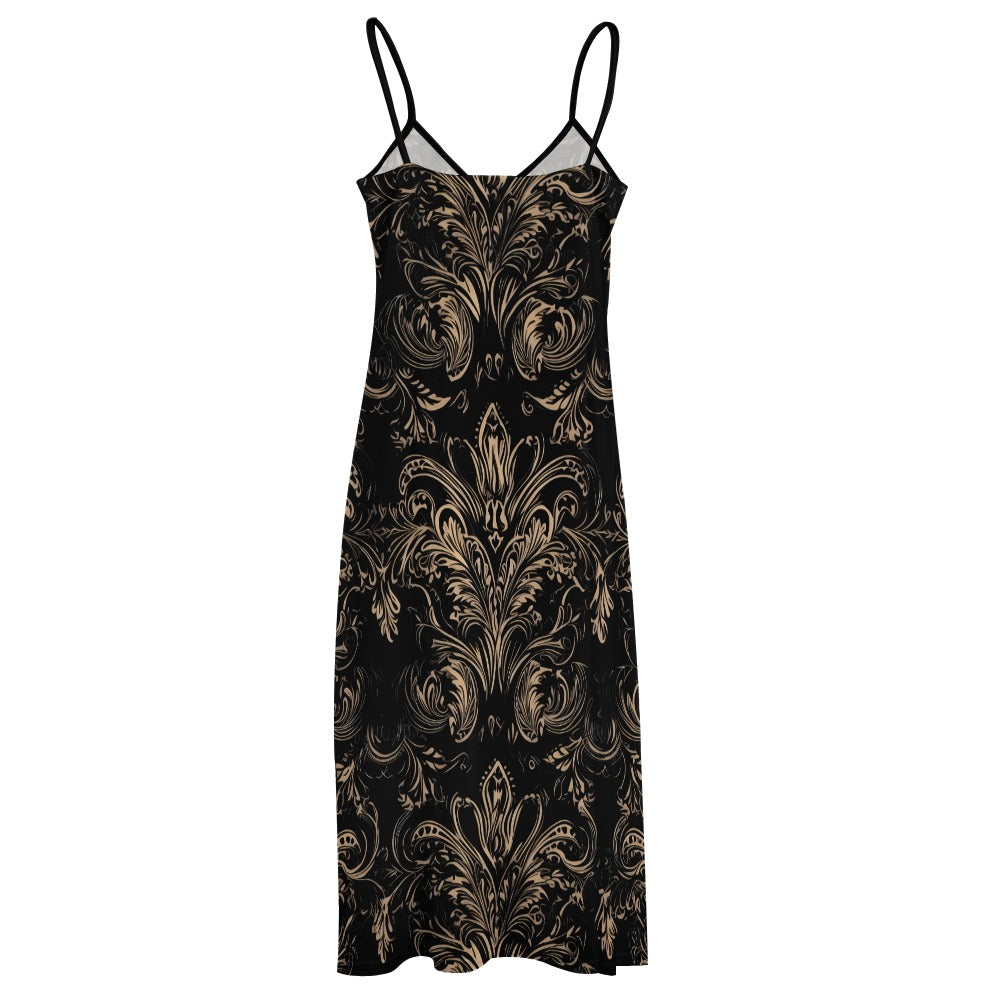 Gothic Style Sling Ankle-Length Long Dress for Women - Elegant Evening Party, Date Night & Special Occasion Outfit