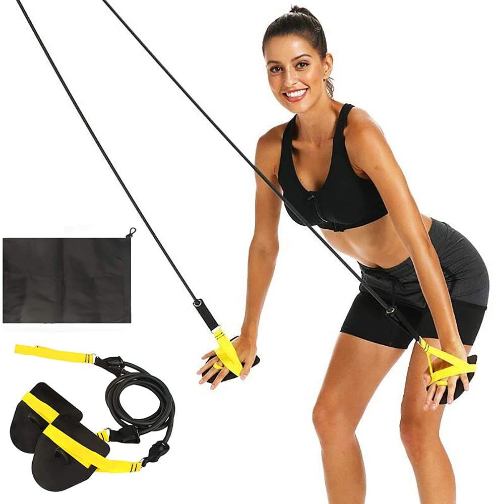 FOOING Swimming Arm Strength Trainer - Professional Freestyle Swim Resistance Bands with Paddle Fins | Elastic Training Bands for Swim Workouts, Pool Exercises & Competitive Swimming Practice
