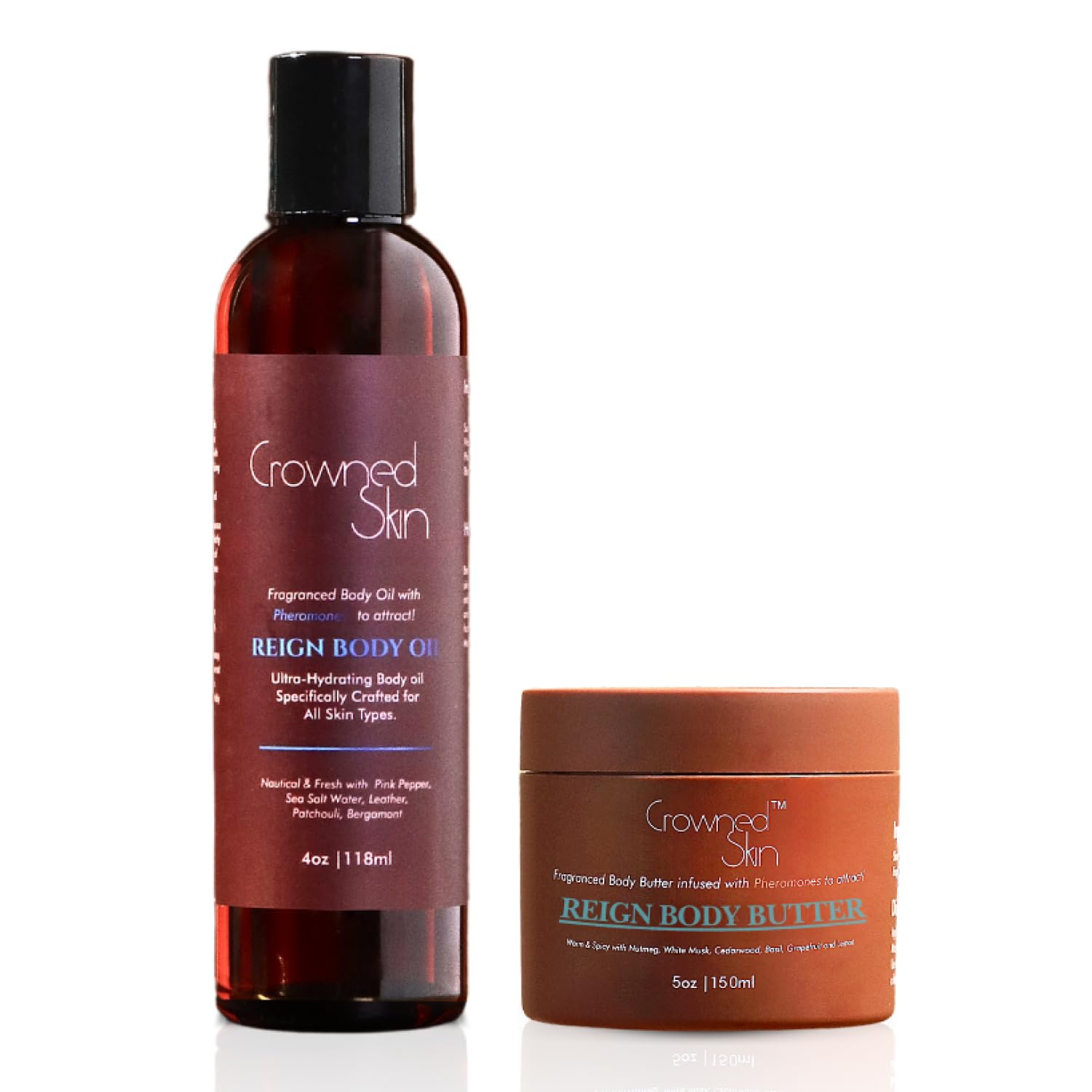 Reign Cologne Body Butter & Body Oil Set - Fresh Pink Pepper & Bergamot Scent | Organic Shea & Mango Butter Moisturizer | Long-Lasting Fragrance for Dry Skin | Perfect for Daily Hydration & Gift Sets
