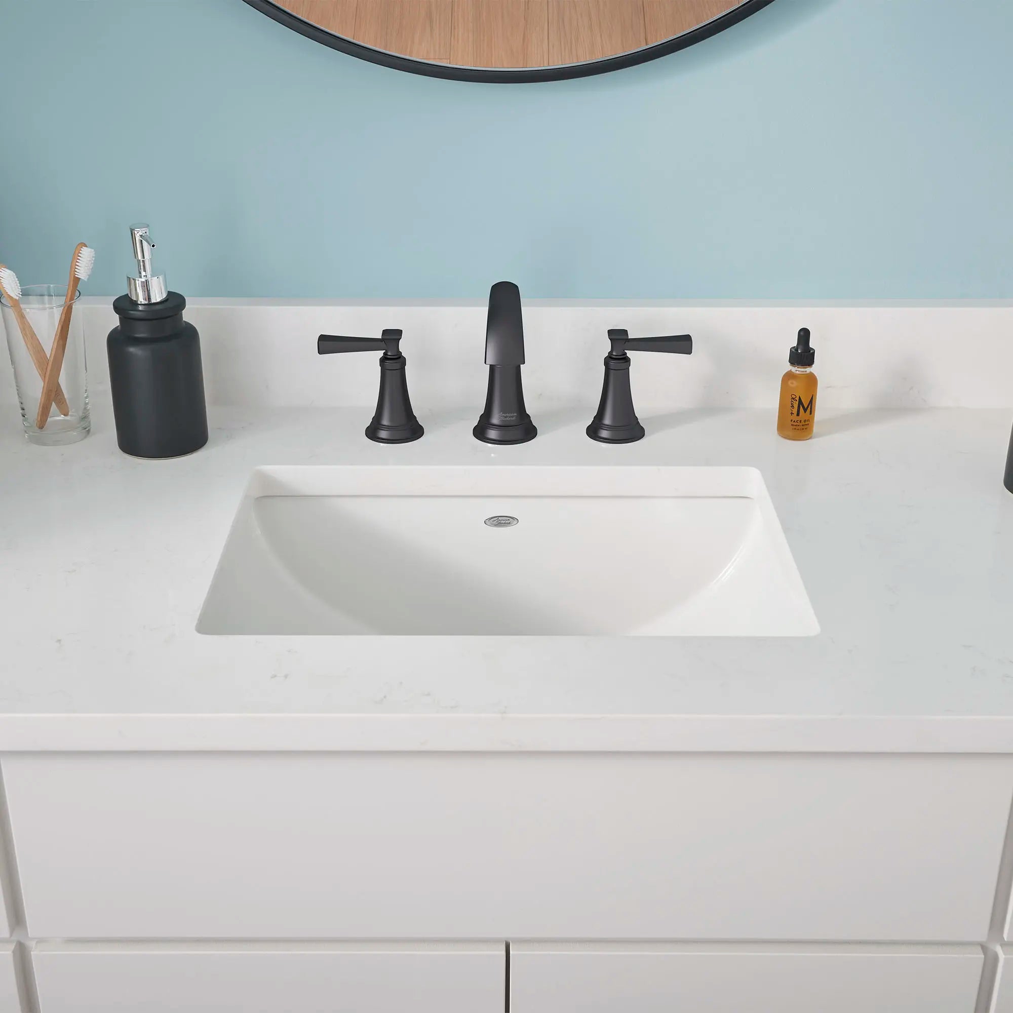 Glenmere 8 Inch Widespread 2 Handle Bathroom Faucet - 1.2 GPM/4.5 LPM Water-Saving Design with Lever Handles - Perfect for Modern Bathroom Vanities and Powder Rooms
