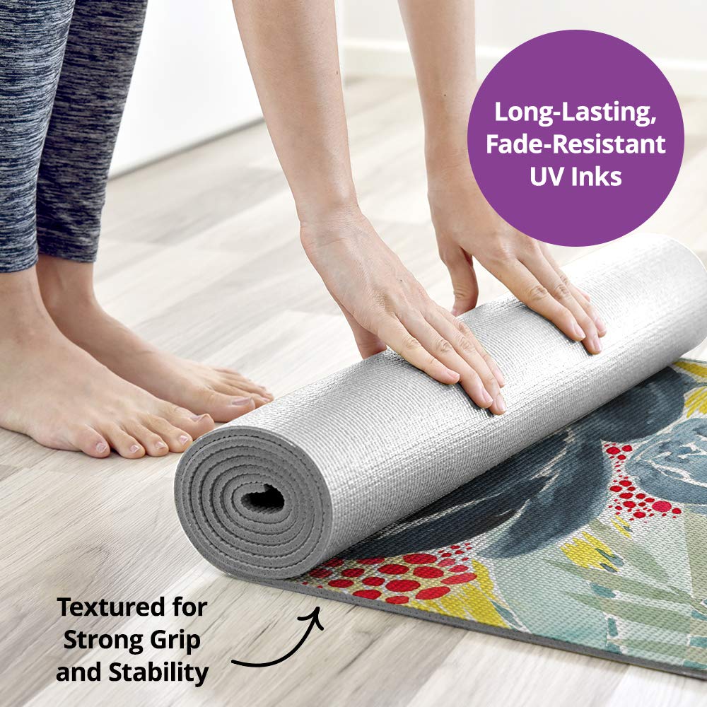 CANVAS ON DEMAND Non-Slip Yoga Mat 24x70 Inches - Premium Fitness Mat for Yoga & Pilates with Carrying Strap (Jeweled Copper Design) | Ideal for Home Workouts, Gym Sessions & Studio Classes