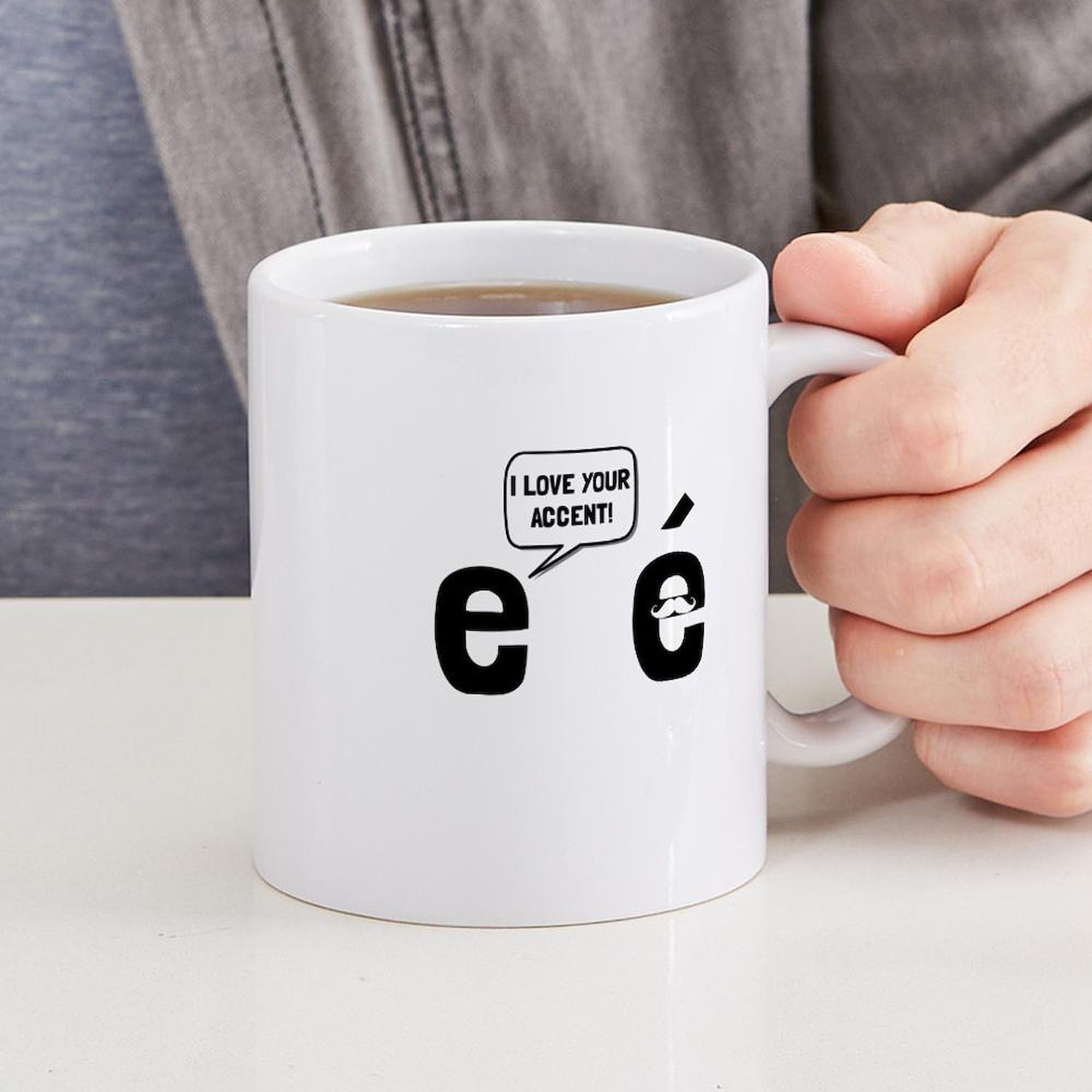 Love Accent Mug - 11 oz (325 ml) Ceramic Coffee Cup for Couples | Perfect for Valentine's Day Gifts, Anniversaries & Romantic Breakfast in Bed