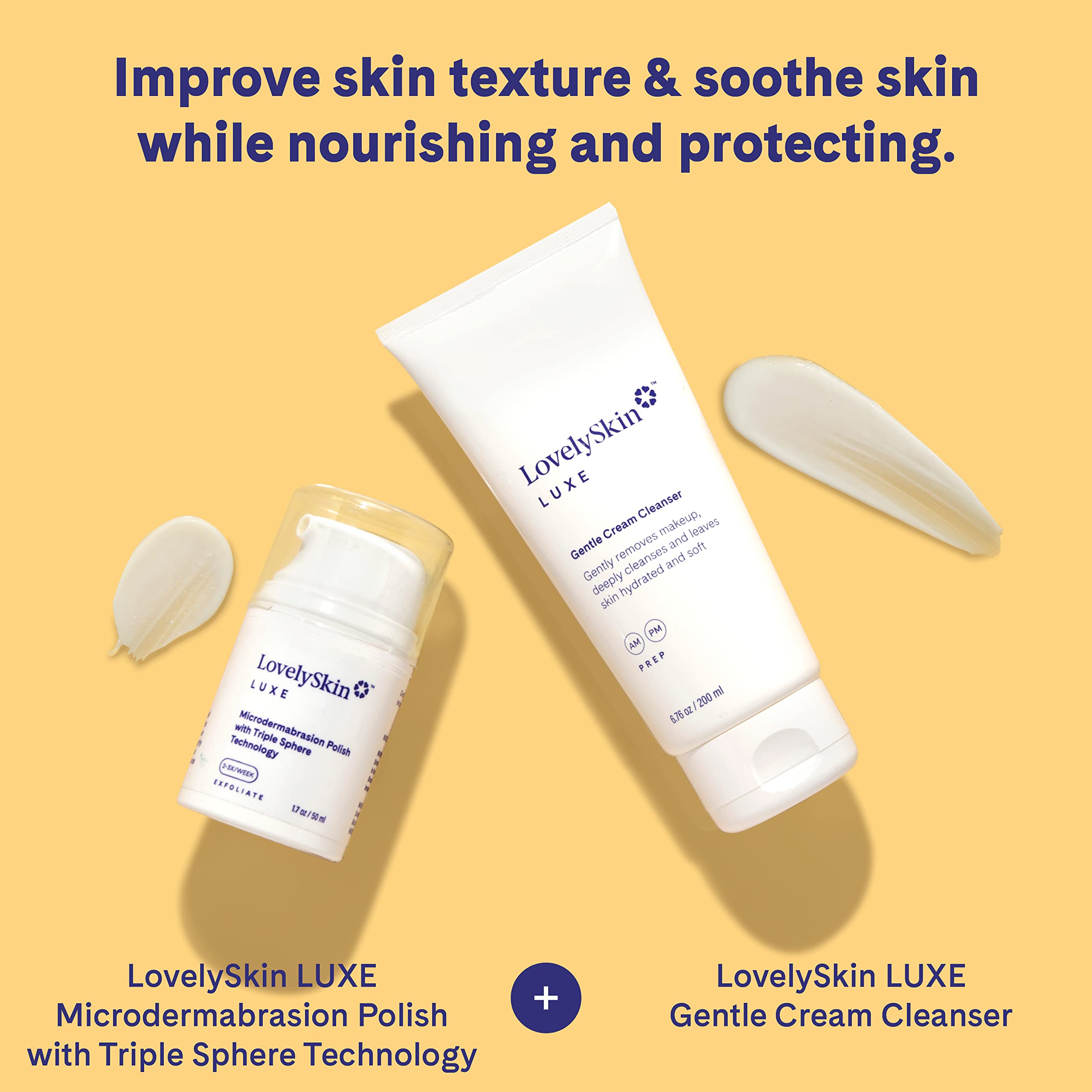 LovelySkin LUXE Microdermabrasion Polish with Triple Sphere Technology - Facial Exfoliator & Polish for Radiant Glow, 1.7 oz - Perfect for At-Home Spa Days & Pre-Makeup Skin Prep