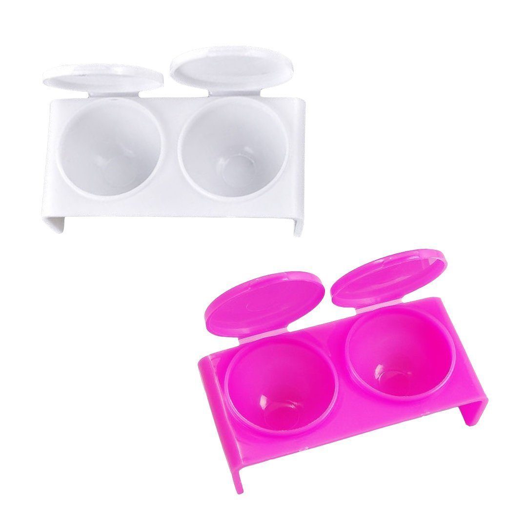 Double Dappen Dish - Professional Nail Art Dappen Dish for Acrylic & Gel Polish Mixing - Perfect for Nail Salons & DIY Manicures at Home