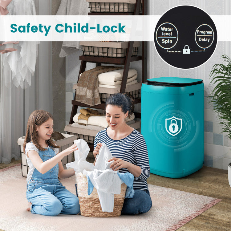 Costway 7.7 Lbs Full Automatic Portable Washing Machine with 10 Wash Programs & Spin Dry - Compact Laundry Solution for Apartments, RVs & Small Spaces