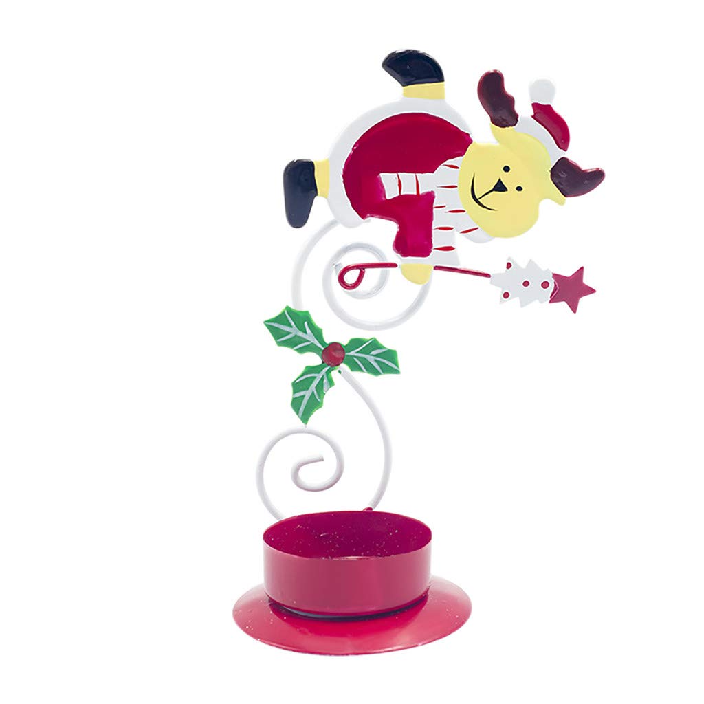 YXWLLN Elegant Christmas Candlestick Holder - Festive Holiday Home Decor, Desktop Decoration for Christmas Tree, Mantel & Dining Table - Perfect for Holiday Parties & Cozy Winter Nights