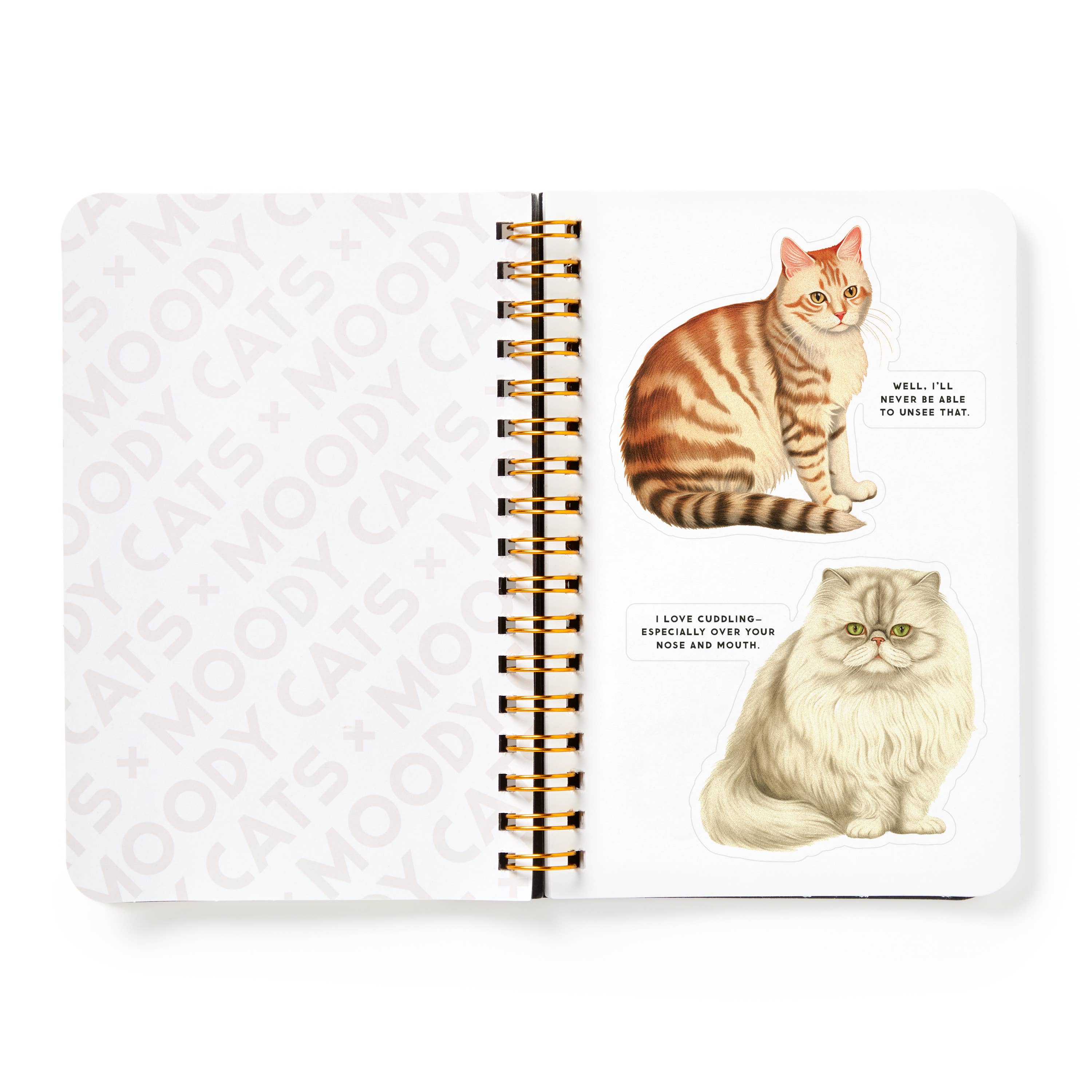 Moody Cats Sticker Book - Fun & Cute Cat Stickers for Scrapbooking, Journaling, DIY Crafts & Planner Decoration