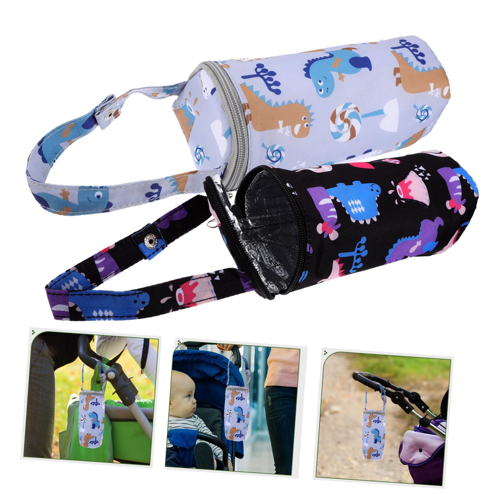 Hoement 2-Pack Insulated Baby Bottle Bag - Adjustable & Portable Thermal Bottle Sleeve for Breast Milk, Formula & Drinks - Perfect for Travel, Daycare & On-the-Go Feeding (Newborn & Infant)