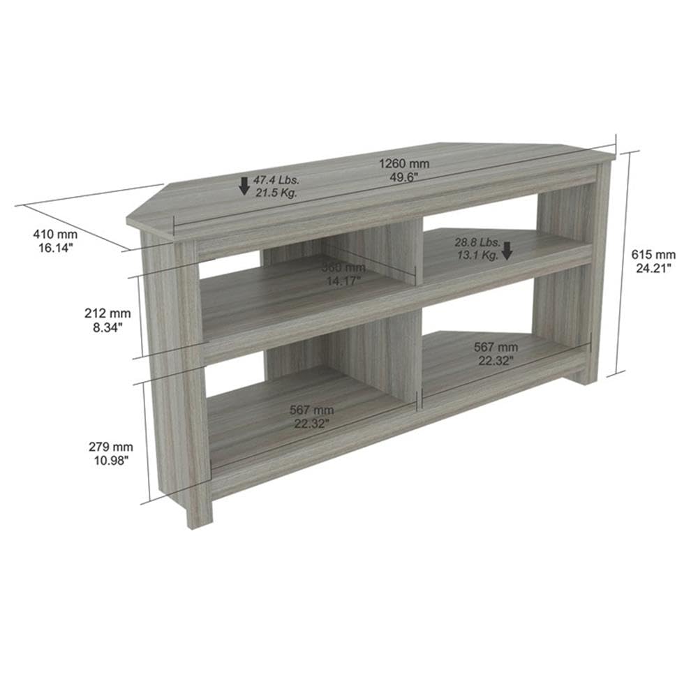 Inval MTV-17019 Corner TV Stand for Flat Screen TVs Up to 60