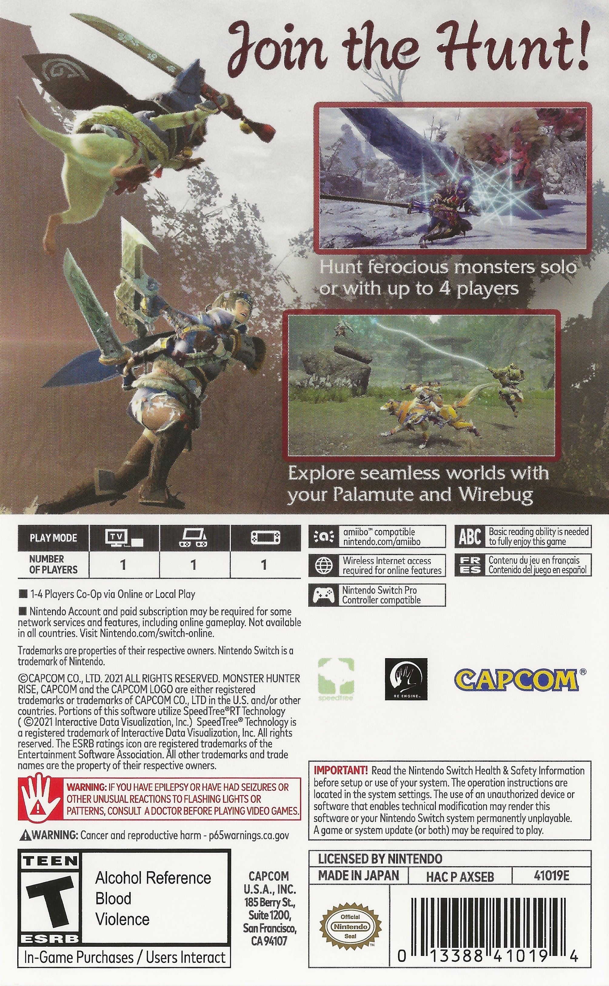 Monster Hunter: Rise - Nintendo Switch Game | Action RPG Adventure | Hunt Epic Monsters & Explore Vast Worlds | Perfect for Solo & Multiplayer Gaming