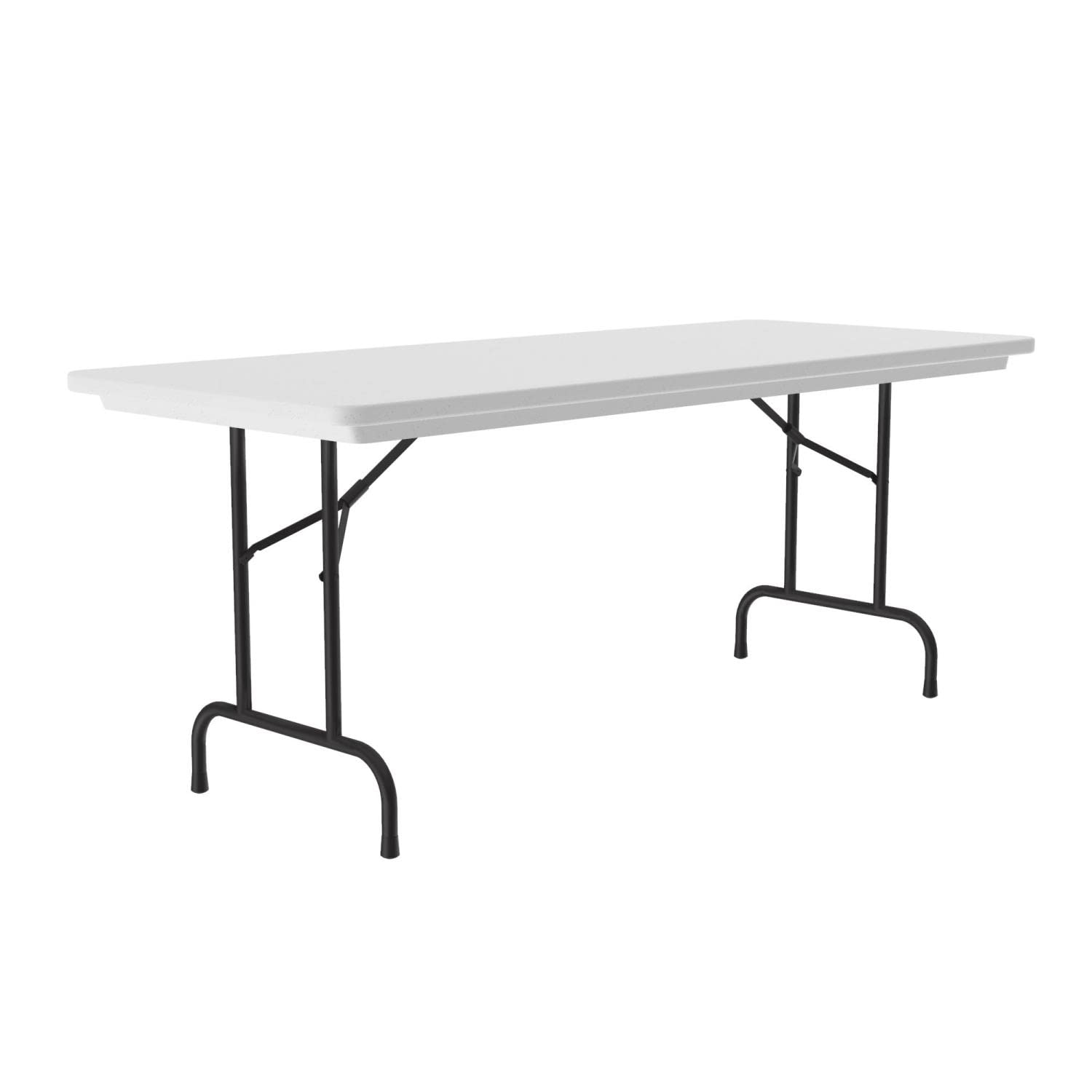 Correll Home Office Adjustable Tamper-Resistant Folding Table - Heavy Duty 60x30 Inches Rectangular Desk for Office, Classroom & Correctional Facility - Gray Granite Finish - Space Saving Foldable Design for Small Spaces & Multi-Purpose Use