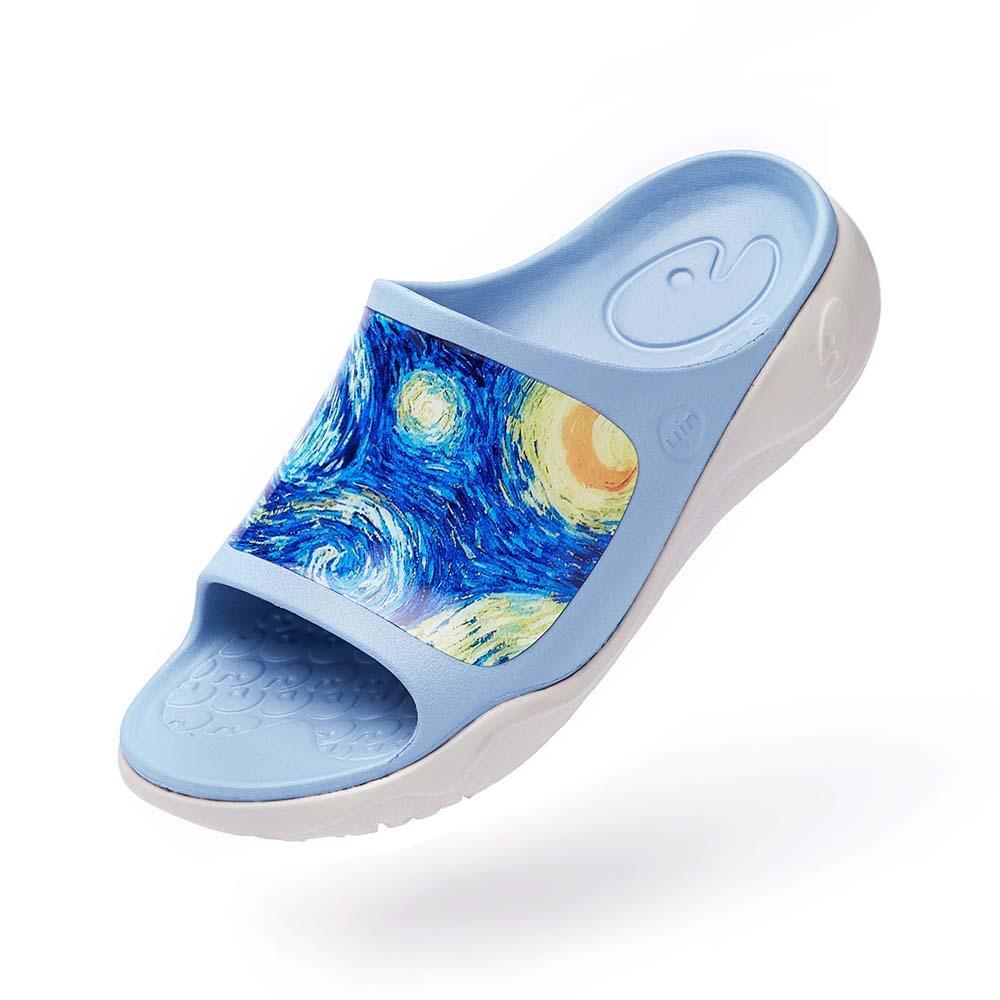 Starry Night Ibiza Slides for Women - Comfortable Summer Sandals with Glitter Design - Perfect for Beach, Pool, and Casual Outings