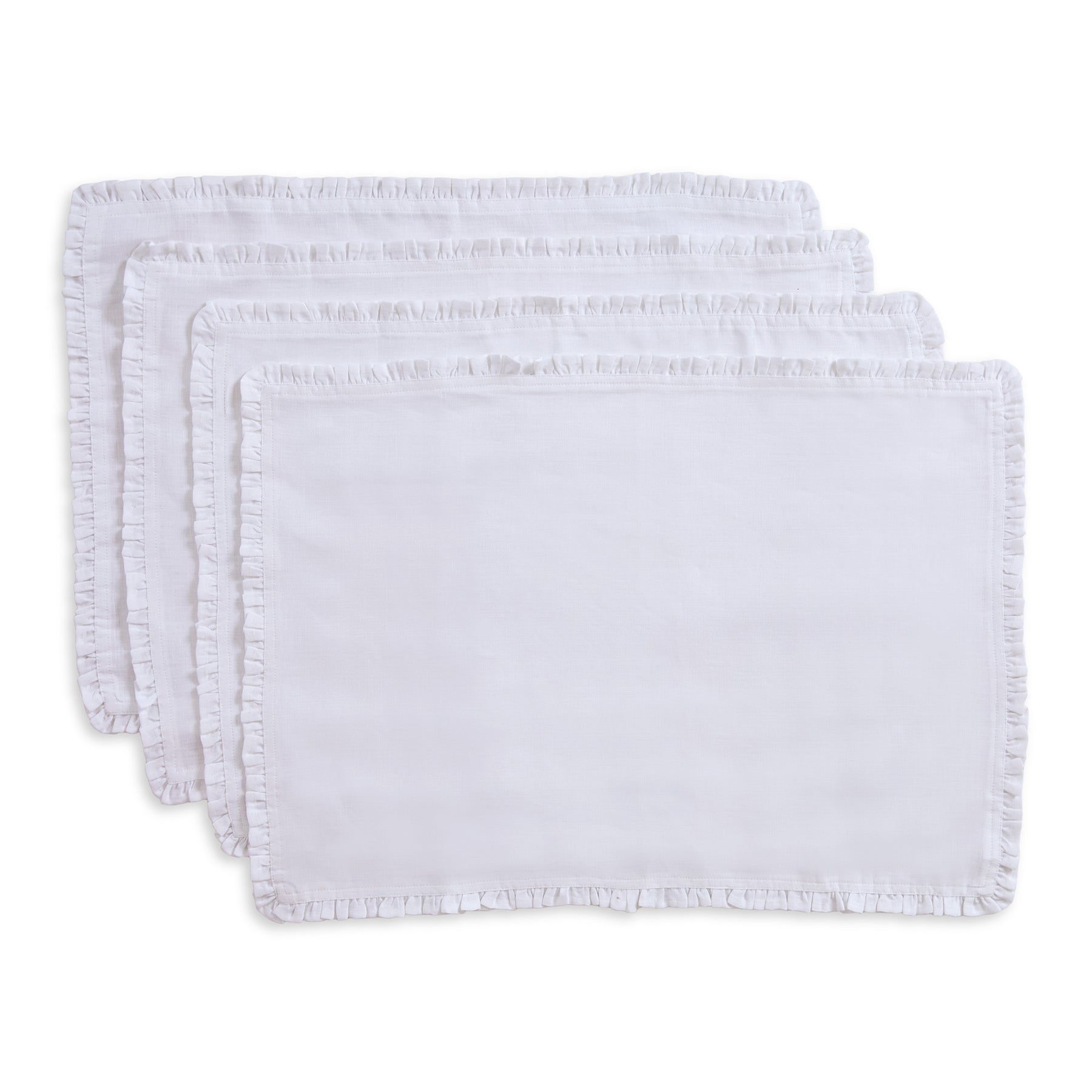 Juliette Ruffle Placemats Set of 4 - Elegant Table Decor for Dining Room, Kitchen, and Party Settings