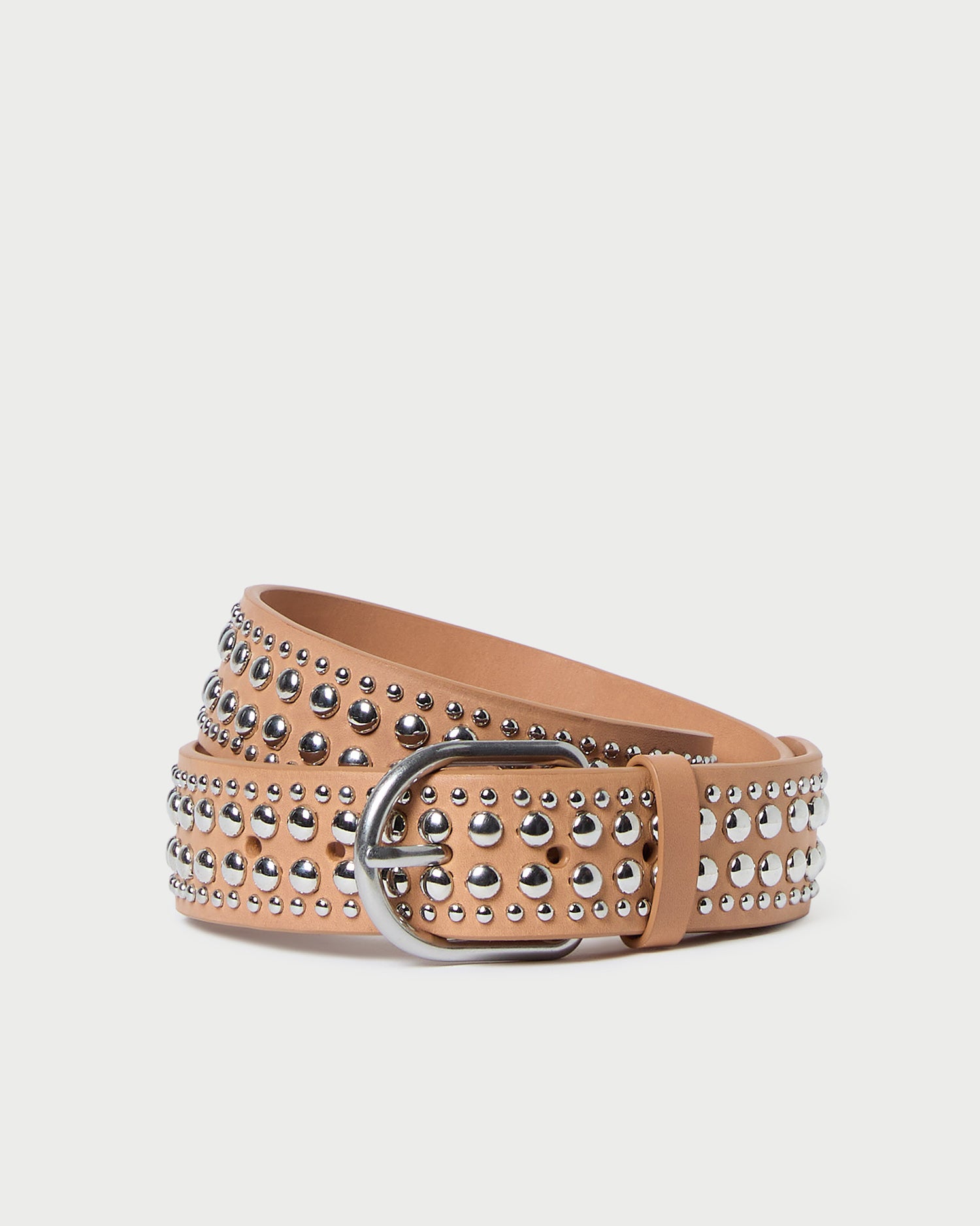 Isaac Honey & Silver Studded Belt for Men - Punk Rock Fashion Accessory - Perfect for Concerts, Parties & Gothic Outfits