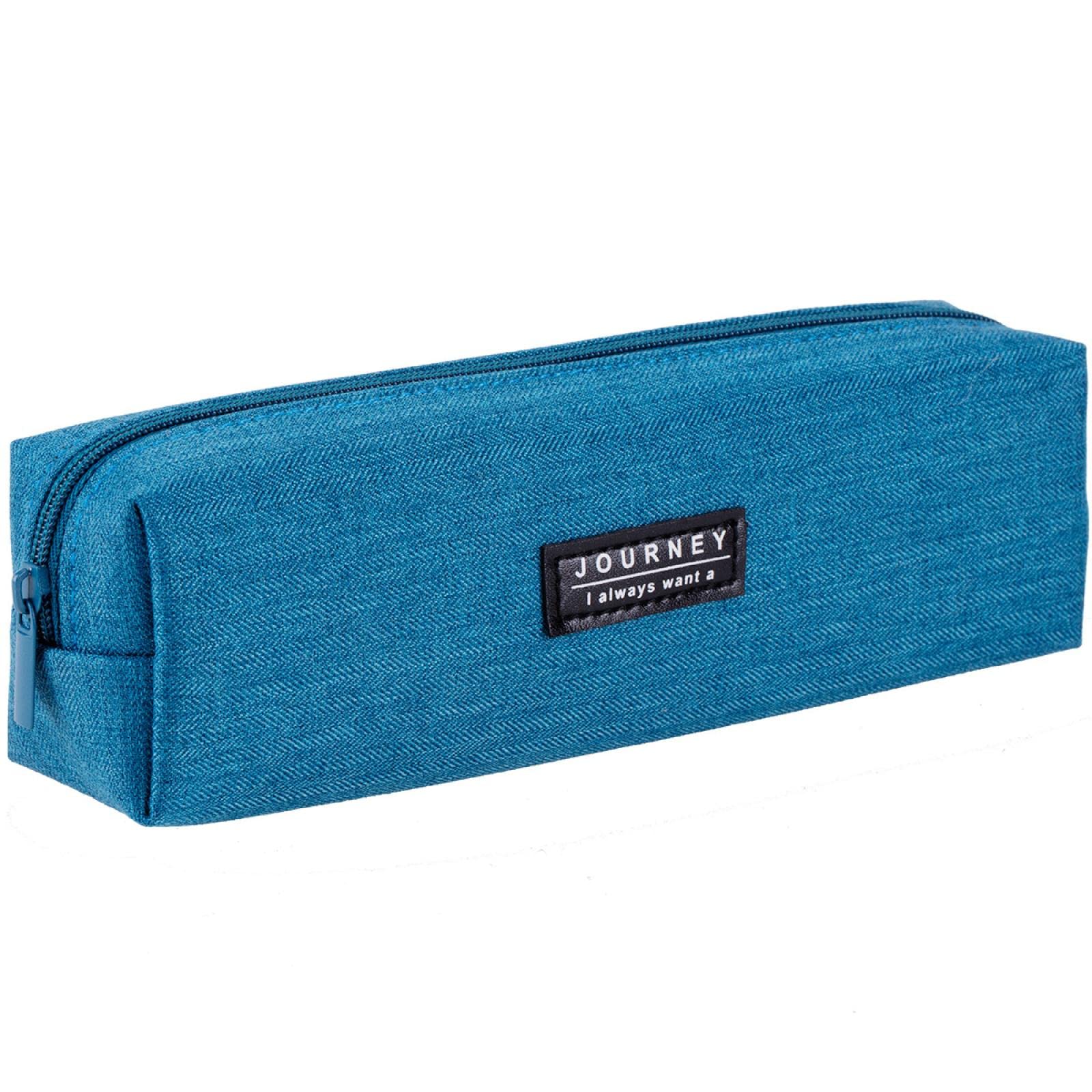 Stylish Solid Color Canvas Pencil Case for School - Korean Fashion Zipper Stationery Bag for Kids & Teens | Perfect for School, Office, and Travel Organization