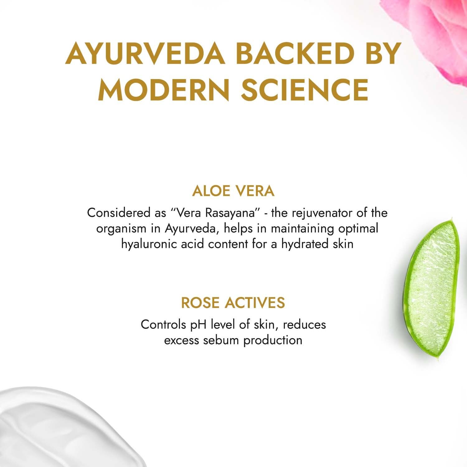 Kapiva Skin Rituals Aloe Rose Gel 200g - Soothing Aloe Vera Face Gel with Rose Actives for Glowing Hydrated Skin | Clinically Tested | Perfect for Sunburn Relief, Daily Moisturizing & Nighttime Skin Care