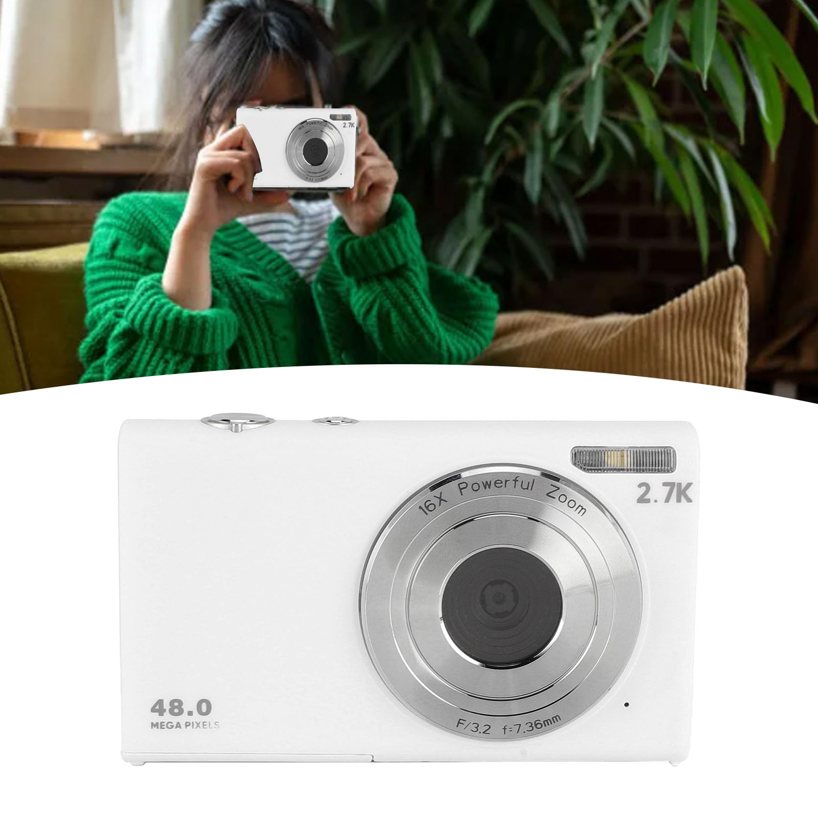 Vintage Auto Focus Digital Camera for Vlogging - HD 1080P Compact Camera with 16X Zoom, Perfect for Travel, YouTube & Social Media Content Creation (#2)