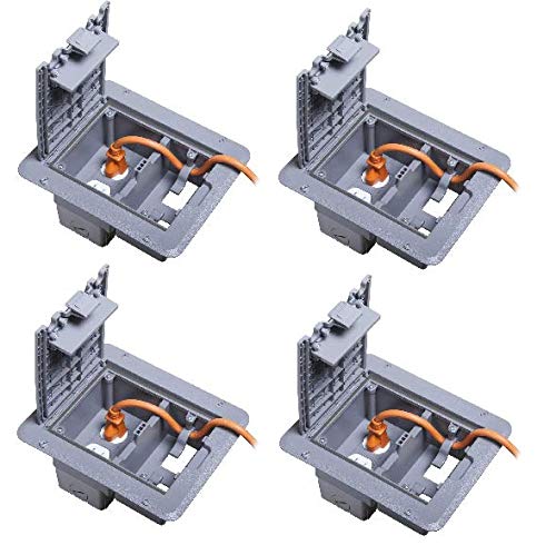 TayMac 1-Gang Grey Deck & Floor Cover - Weatherproof Electrical Outlet Box Cover for Outdoor & Indoor Use - Ideal for Patios, Garages & Basements