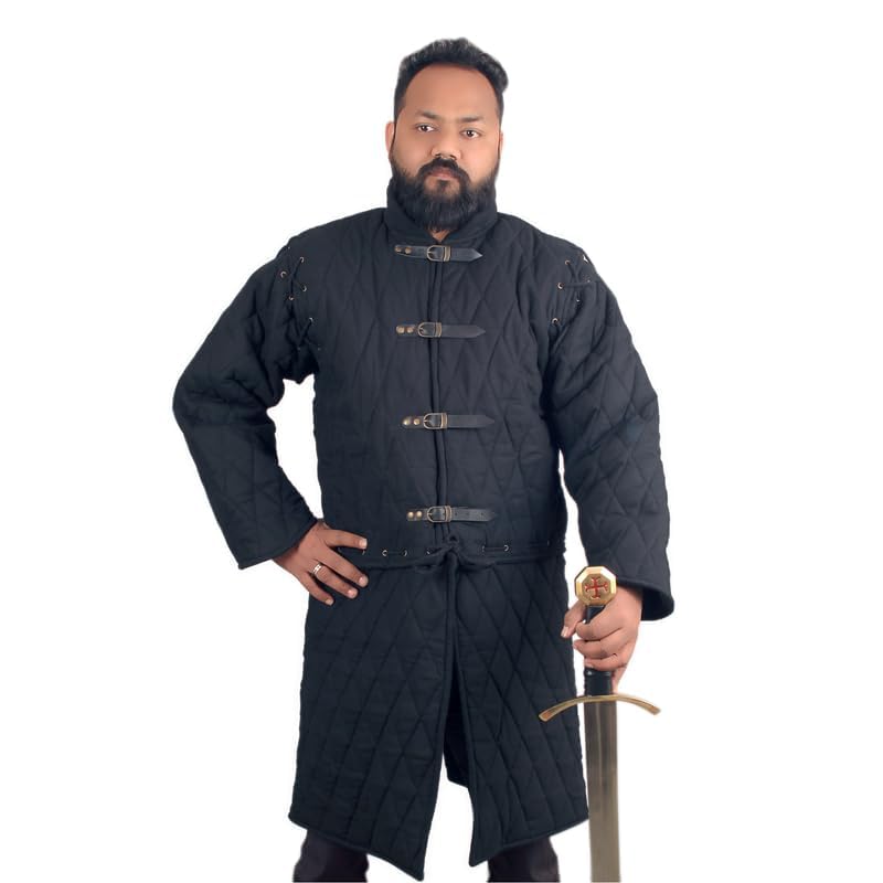 THE MEDIEVALS Padded Gambeson Coat - Medieval Aketon Jacket for SCA, LARP & Historical Reenactment | Authentic Battle-Ready Armor for Cosplay & Renaissance Fairs
