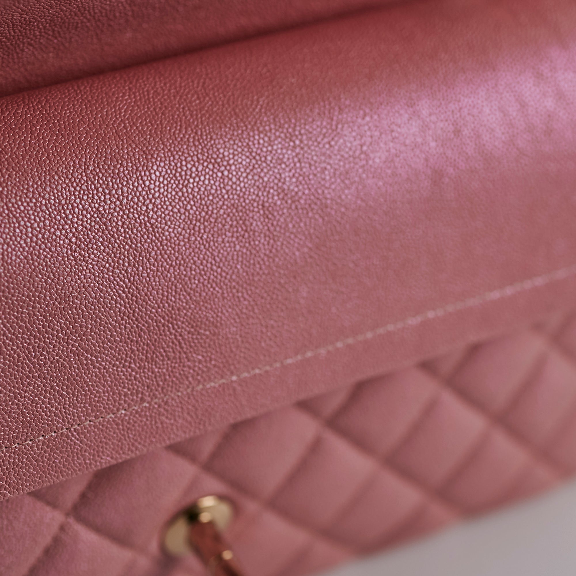 Chanel Medium/Large Caviar Double Classic Flap Bag in Iridescent Pink | Luxury Designer Handbag for Women | Perfect for Parties, Weddings & Special Occasions