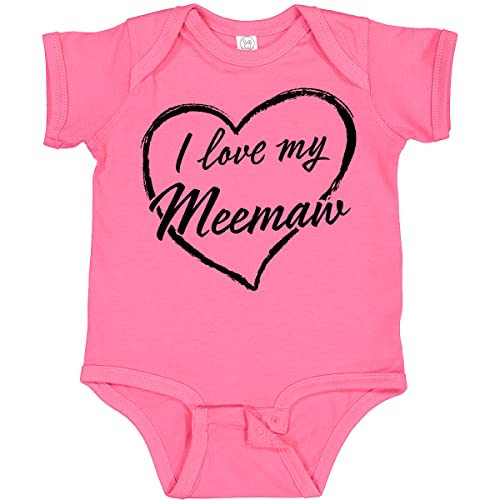 Inktastic I Love My Meemaw Black Chalk Heart Baby Bodysuit - Cute Outfit for Grandparents Day, Family Photos & Special Occasions