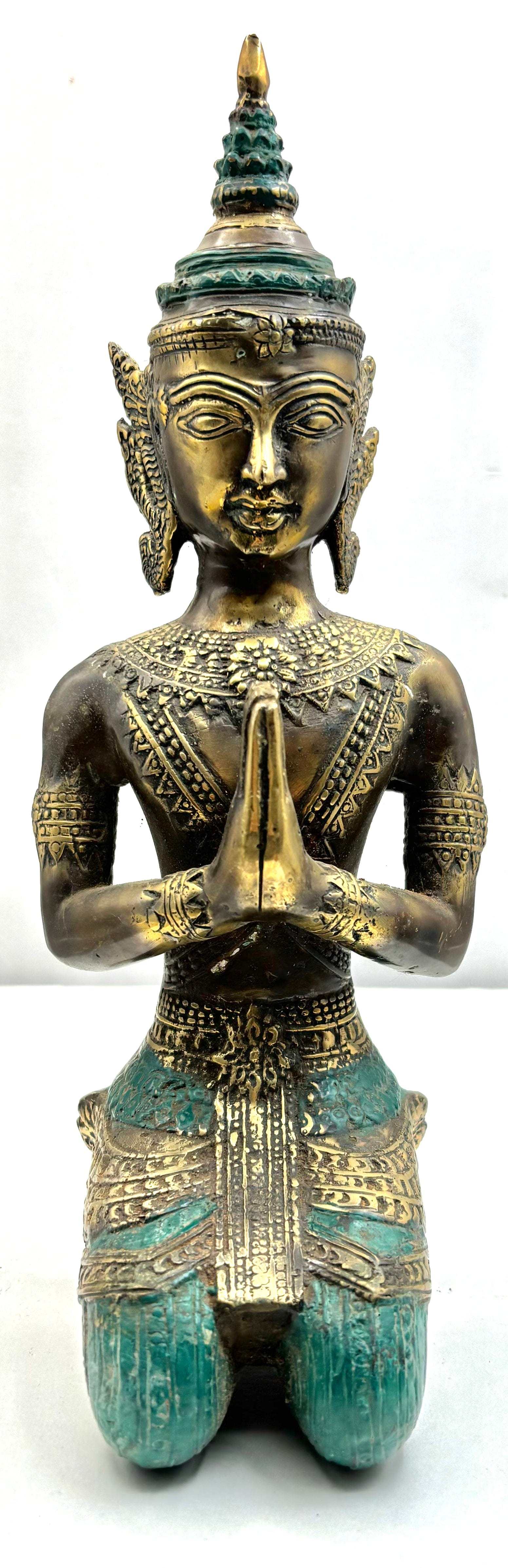 Handmade Bronze Buddha Statue for Meditation & Prayer - Spiritual Home Decor & Yoga Studio Centerpiece