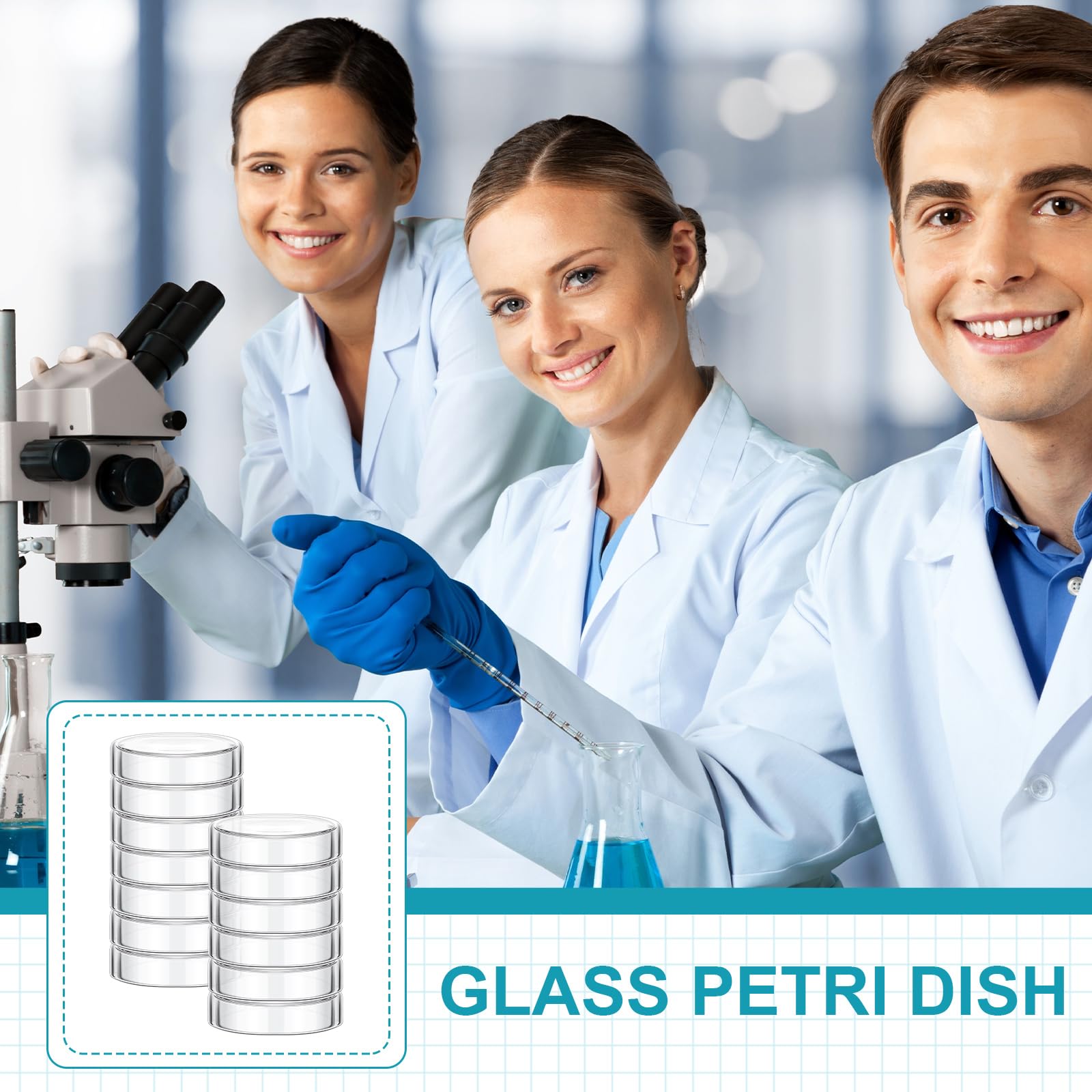 20 Pack Autoclavable Glass Petri Dishes with Lids - 100mm Reusable Lab Culture Dishes for Science Experiments, Microbiology & School Projects | Ideal for Laboratories, Classrooms & STEM Education
