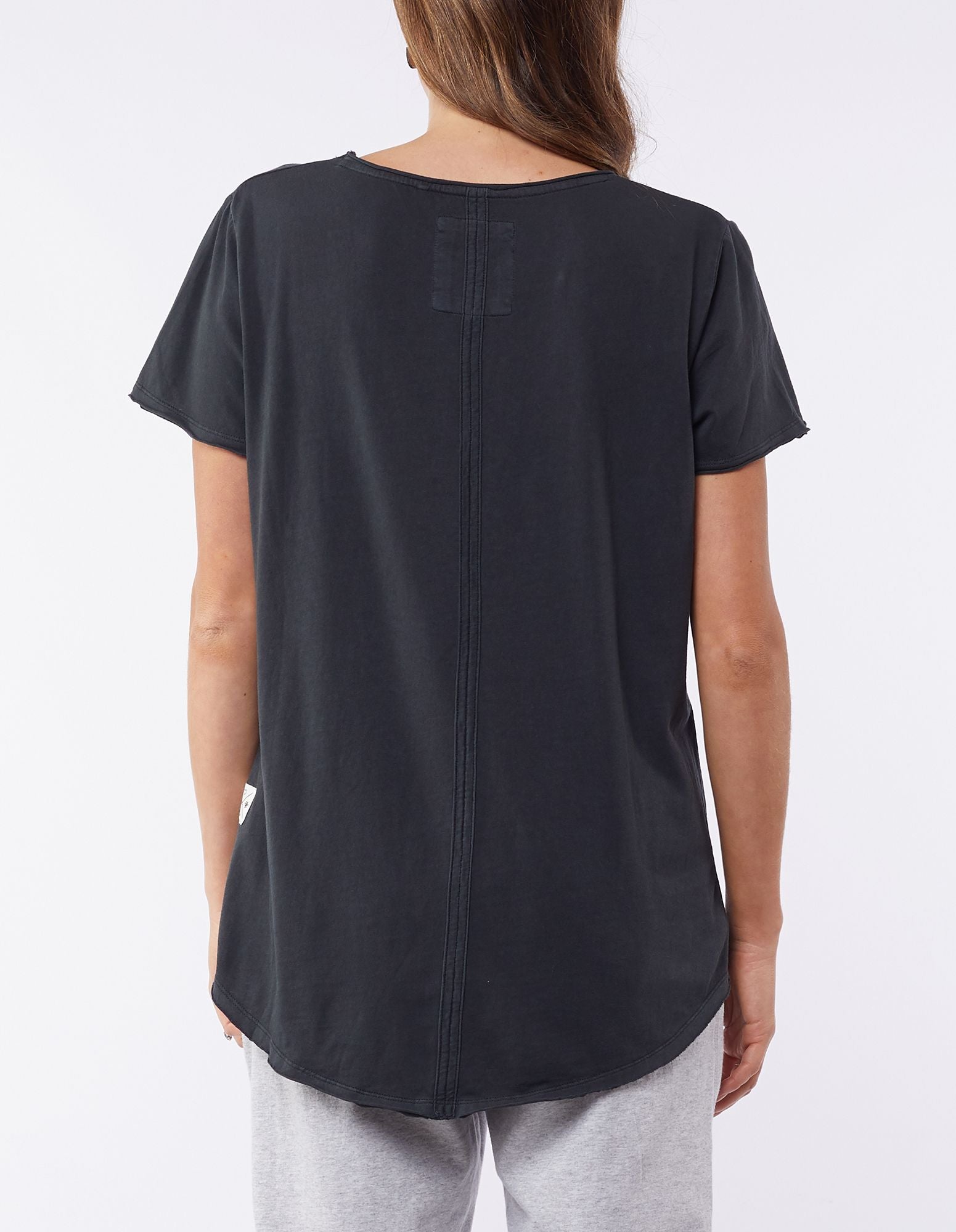 Elm Fundamental V-Neck T-Shirt for Men - Soft Washed Black Cotton Tee - Casual Wear, Layering & Everyday Outfits