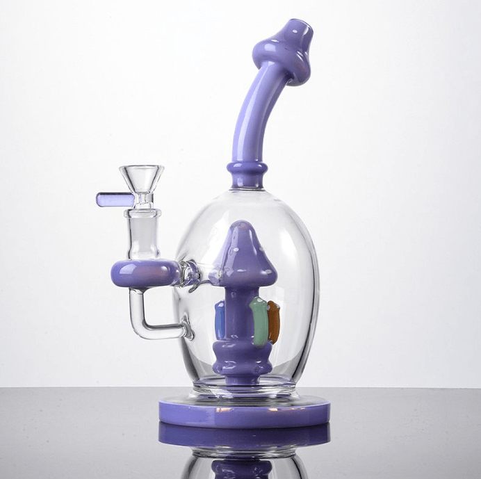 Premium Borosilicate Glass Mushroom Bong - Handcrafted Hookah Pipe for Smooth Smoking | Lightweight & Portable Design | Perfect for Home Use, Parties & Outdoor Adventures
