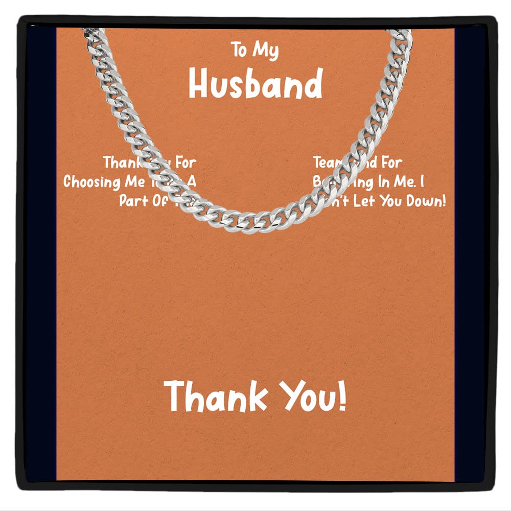 Personalized Husband Pendant Necklace from Wife - Engraved Family & Couple Gift with Message Card & Gift Box - Perfect Birthday, Anniversary & Valentine's Day Present for Him - Romantic Jewelry for Special Occasions