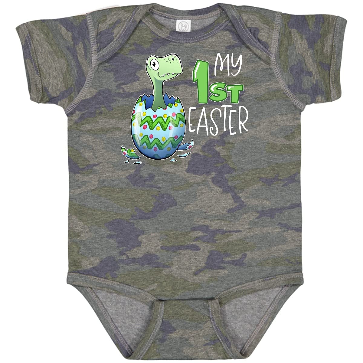 Inktastic My 1st Easter Dinosaur Hatching Easter Egg Baby Bodysuit - Cute Easter Outfit for Infants & Toddlers - Perfect for Easter Egg Hunts, Family Photos & Holiday Celebrations