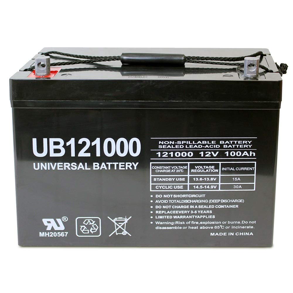 Universal Power Group 12V 100Ah SLA AGM Deep Cycle Battery for Quingo Toura Mobility Scooter - Perfect for Power Wheelchairs, Electric Scooters & Home Backup Power Systems