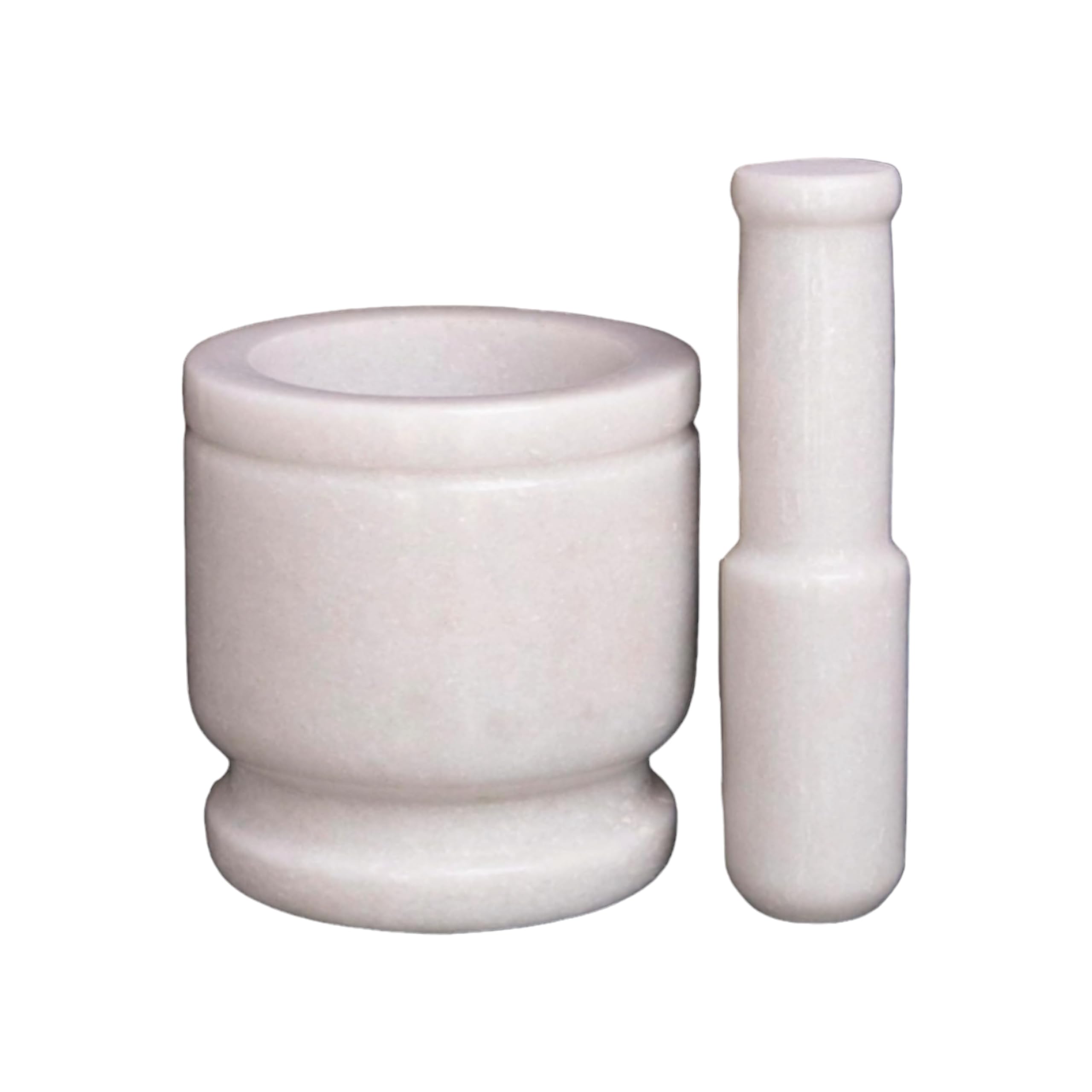 Natural Stone Grinder & Mortar Pestle Set - Large 5x5 Inch for Spices, Herbs, Garlic, Ginger - Traditional Handmade Kallu, Kunda, Dasta - Perfect for Indian Cooking, Ayurvedic Remedies & Kitchen Use