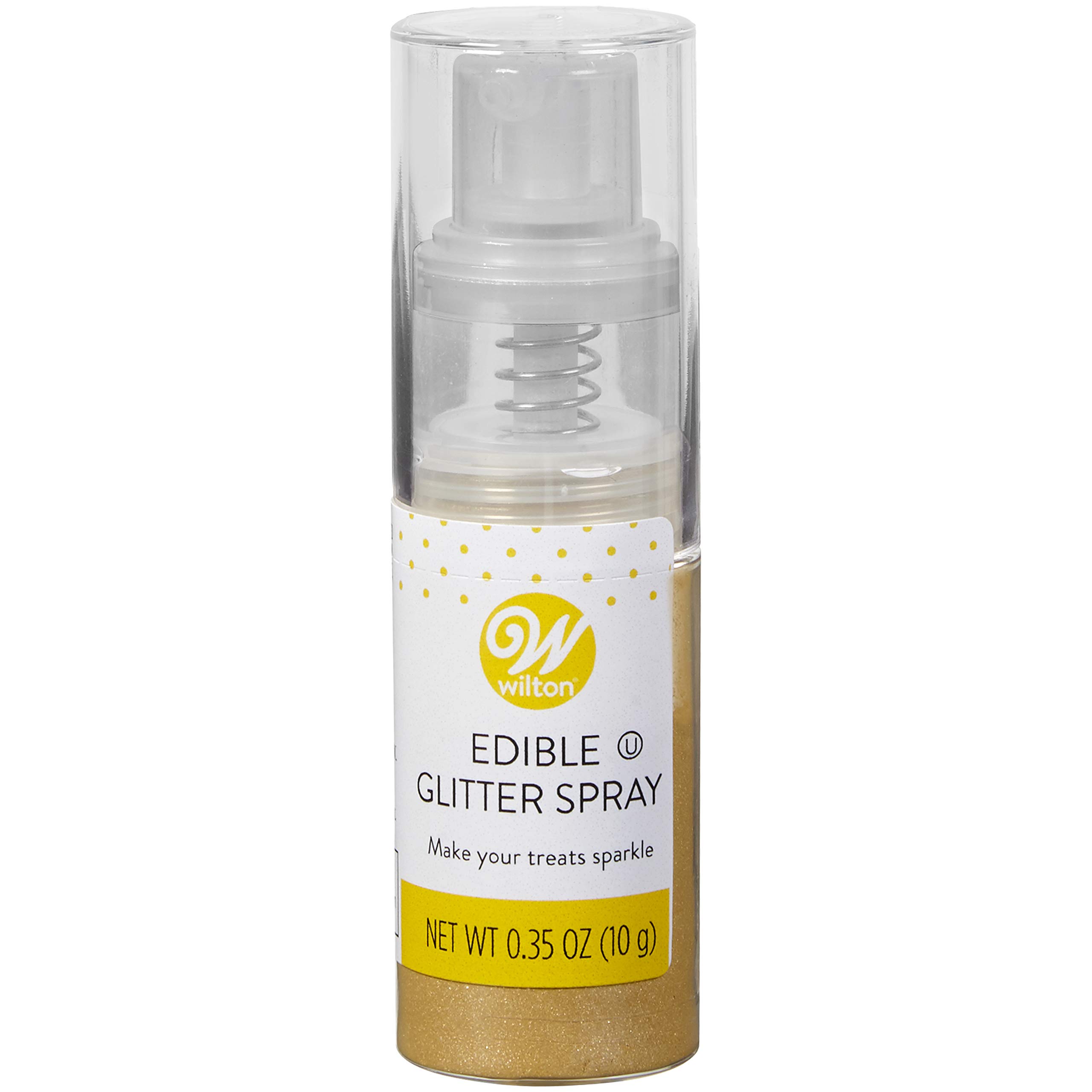 Wilton Edible Gold Glitter Spray - 0.35 oz Food Grade Decorative Spray for Cakes, Cupcakes & Desserts - Perfect for Birthday Parties, Weddings & Special Occasions