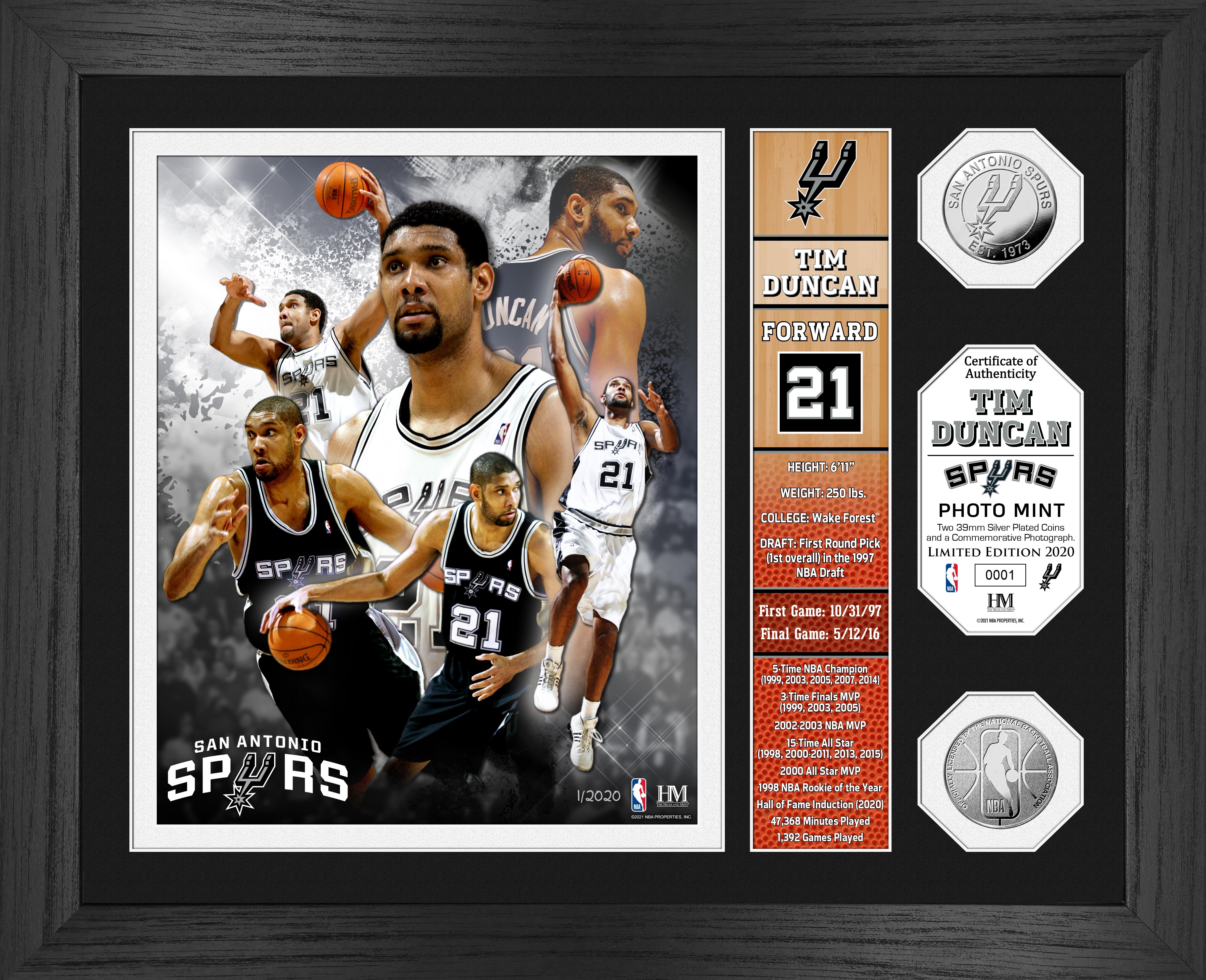 Tim Duncan NBA Hall of Fame Commemorative Silver Coin Collection - Limited Edition Basketball Memorabilia for Fans, Collectors and Sports Enthusiasts - Perfect for Display, Gifts and Home Decor