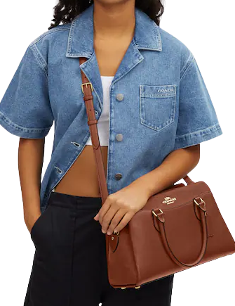 Coach Darcie Carryall Handbag for Women - Genuine Leather Crossbody Bag with Adjustable Strap, Perfect for Work, Travel & Everyday Use
