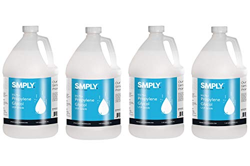High Purity 99.9%+ USP Grade Propylene Glycol - Food & Pharmaceutical Safe - 34.5 lbs (4 x 1 Gallon HDPE Containers with Resealable Caps) - Ideal for Baking, Cosmetics, E-Liquids & Pharmaceutical Applications