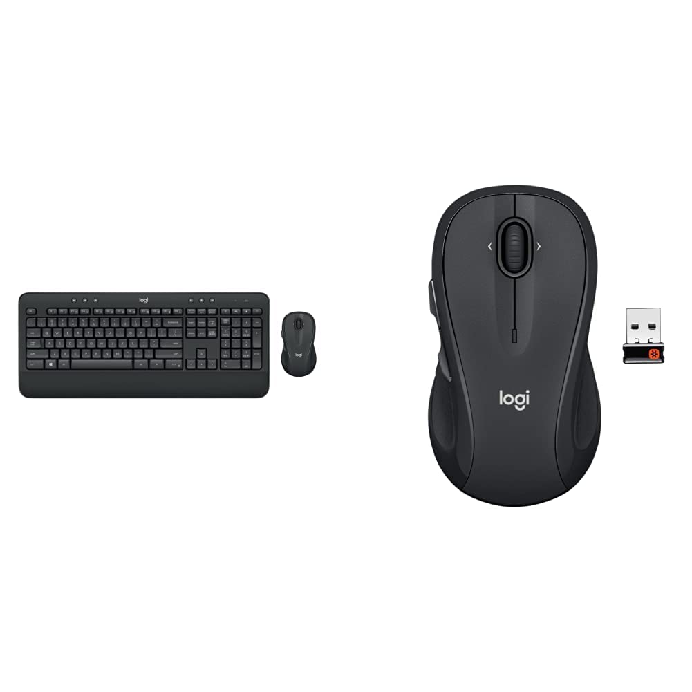 Logitech MK545 Advanced Wireless Keyboard and Mouse Combo with M510 Wireless Mouse for PC - USB Unifying Receiver, Graphite | Perfect for Home Office, Gaming & Productivity Workstations