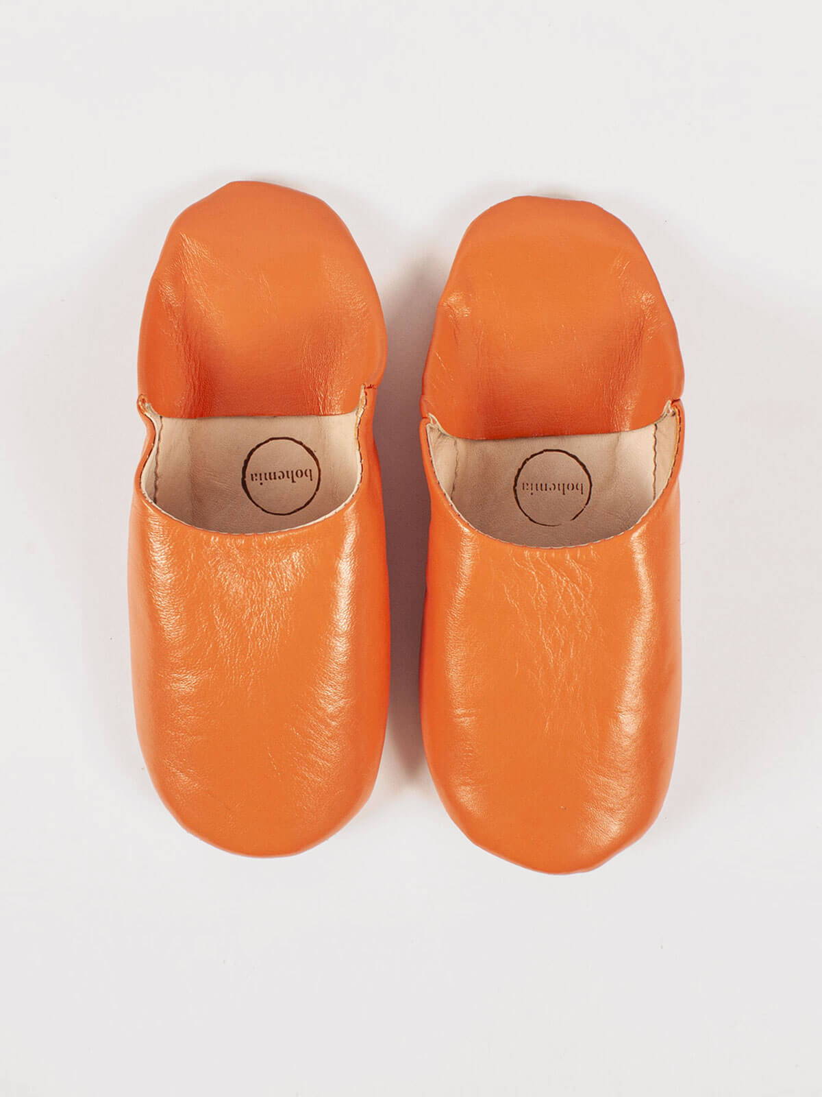 Authentic Moroccan Babouche Slippers - Soft Leather Comfort Shoes for Men & Women | Perfect for Home, Lounge & Cultural Fashion (Tangerine Color)